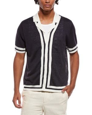 Onia Linen Knit Camp Shirt - Black