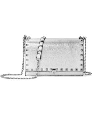 Tiffany & Fred Paris Studded Fold-Over Leather Clutch - White