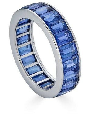 Diana M. Jewels Fine Jewellery 18K 7.53 Ct. Tw. Sapphire Eternity Ring - Blue