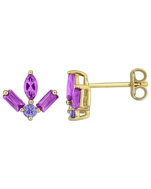 Rina Limor 0.84 Ct. Tw. Amethyst, Tanzanite Stud Earrings - Pink