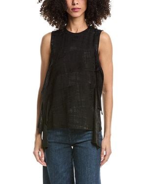 3.1 Phillip Lim Fluid Plaid Sleeveless Top - Black