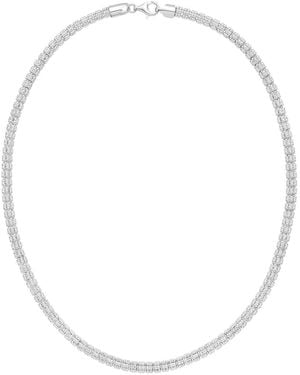 Italian Silver Italian 5Mm Ice Chain Necklace - White