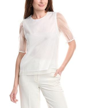 English Factory Organza Mesh Blouse - White