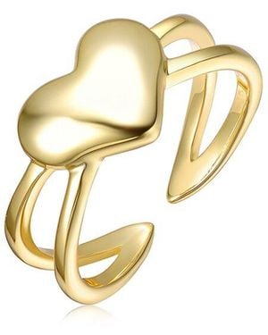 Rachel Glauber 14K Plated Heart Ring - Metallic