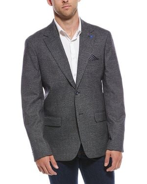 Report Collection Glen Woven Sport Coat - Gray