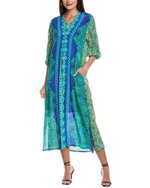 Johnny Was Kahinu Silk Maxi Dress - Blue