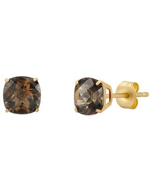 MaxColor 14k 1.65 Ct. Tw. Smoky Quartz Studs - Metallic