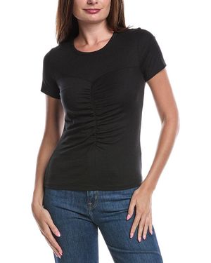 Nation Ltd Alina Centre Front Seamed T-Shirt - Black