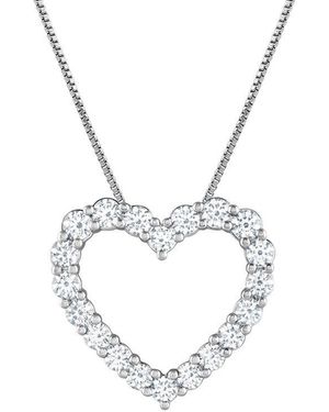 Lab Grown Diamonds 14K 1.00 Ct. Tw. Lab-Grown Diamond Heart Pendant - White