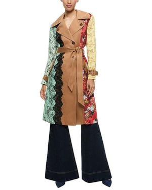 Alice + Olivia Keith Midi Linen-Blend Trench Coat - Blue