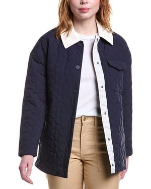NVLT Floral Embossed Quilted Jacket - Blue