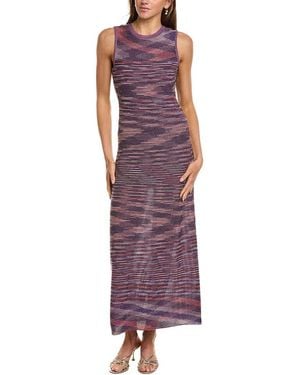 Missoni Abito Lungo Wool-Blend Midi Dress - Purple