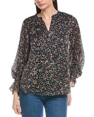 Vince Camuto Split Neck Blouse - Black