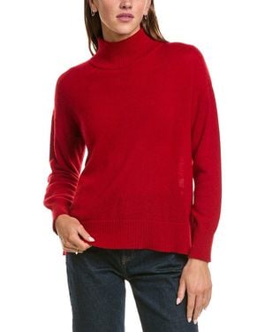 Hannah Rose Basic Mock Neck 100% Cashmere Jumper - Red
