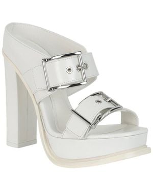 McQueen Boxcar Leather Sandal - White