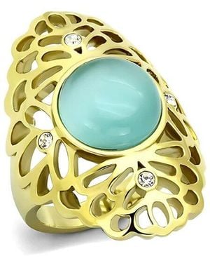 Alamode Jewelry Plated Stainless Steel Ring - Metallic