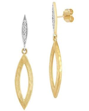 Reiss 14k 0.10 Ct. Tw. Diamond Dangle Earrings - Metallic