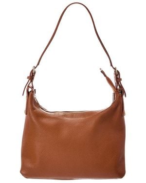 Italian Leather Shoulder Bag Leather Top Handle Bag - Brown