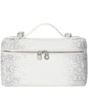 Tiffany & Fred Paris Embossed Leather Top Handle Crossbody - Grey
