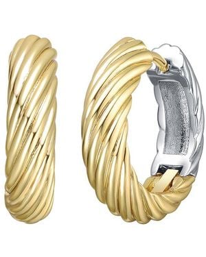 Rachel Glauber Plated Hoop Earrings - Metallic