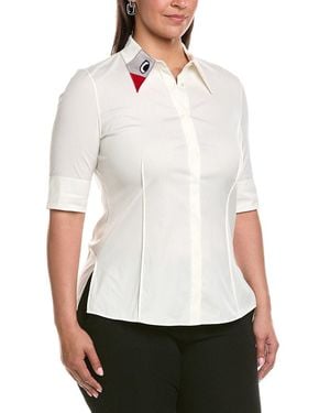 Akris Embroidered Collar Blouse - White