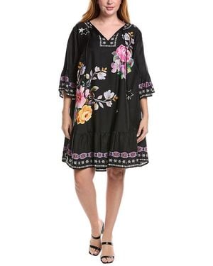 Johnny Was Plus Hailee Silk-Blend Mini Dress - Black