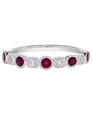 H.J. Namdar 14K 0.50 Ct. Tw. Diamond & Ruby Stackable Ring - White