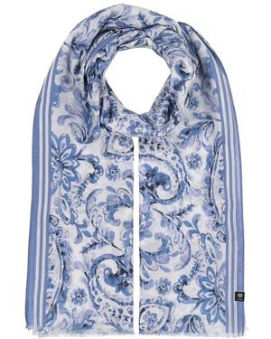 V. Fraas Paisley Maxi Wrap Scarf - Blue