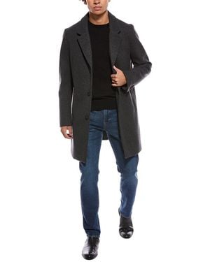 Cole Haan Wool-Blend Top Coat - Black