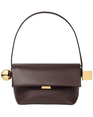 Jacquemus The Rond Carre Leather Shoulder Bag - Metallic