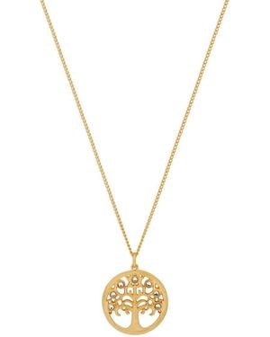 Karma and Luck Plated Cz Pendant Necklace - Metallic
