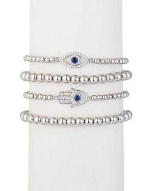Eye Candy LA Luxe Collection Titanium Cz Mia Stretch Bracelet - Grey