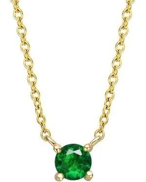 Rachel Glauber 14k Plated Cz Necklace - Green