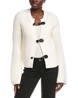 Rebecca Taylor Novelty Toggle Wool Cardigan - White