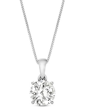 Amairah 14K 2.00 Ct. Tw. Lab-Grown Diamond Solitaire Pendant Necklace - Metallic