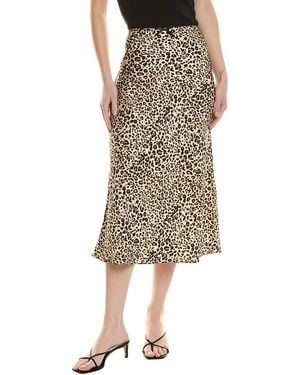 Astr Satin A-Line Skirt - Natural