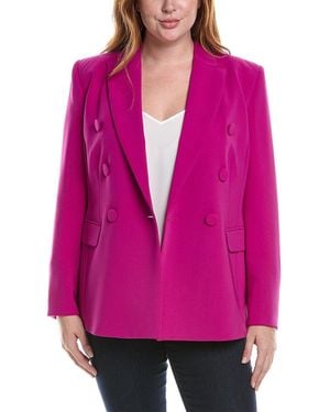 Marina Rinaldi Plus Double-Breasted Blazer - Pink