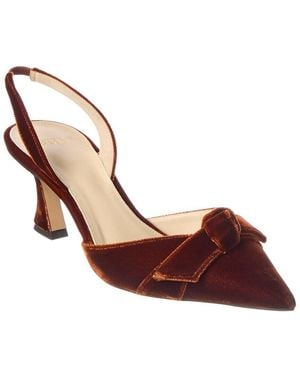 Alexandre Birman Clarita Bell Leather & Velvet Slingback - Brown