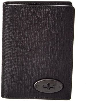 Mulberry Postman Plaque Leather Card Wallet - Black