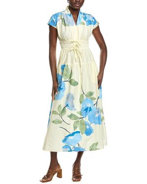 Maison Tara Stretch Poplin Sleeveless Maxi Dress - Blue