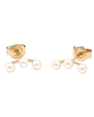 Gemstones 3Mm Pearl 14K Earrings - White