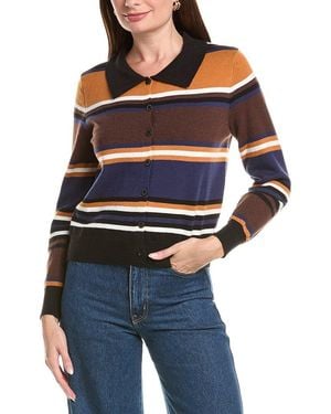 HL Affair Knit Stripe Wool-Blend Top - Blue