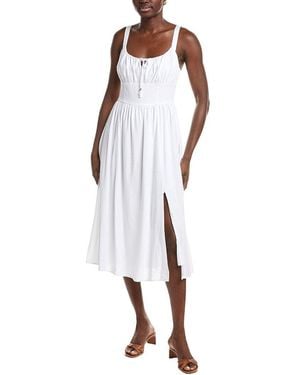 Ellen Tracy Linen-Blend Maxi Dress - White