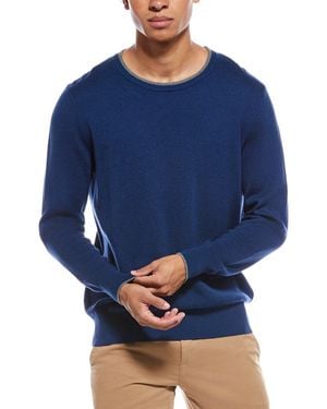 Tailorbyrd Fine Knit Crewneck Jumper - Blue