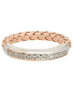 Meshmerise 0.07 Ct. Tw. Diamond 18K Rose Over Ring - White
