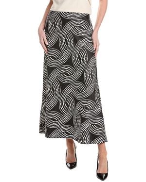 Anne Klein Pull-On Bias Flared Skirt - Grey