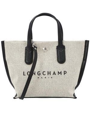 Longchamp Essential Toile Xs Canvas Top Handle Bag - White