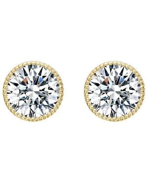 Rachel Glauber 14K Diamond Cz Earrings - White