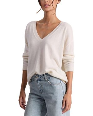 Alice + Olivia Williams Easy Cashmere-Blend Pullover - White