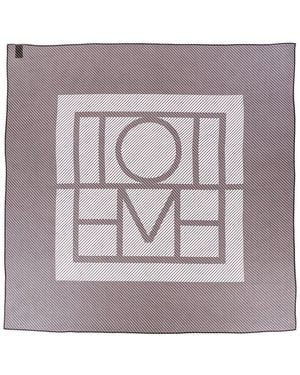TOTEME Monogram Silk Scarf - Brown